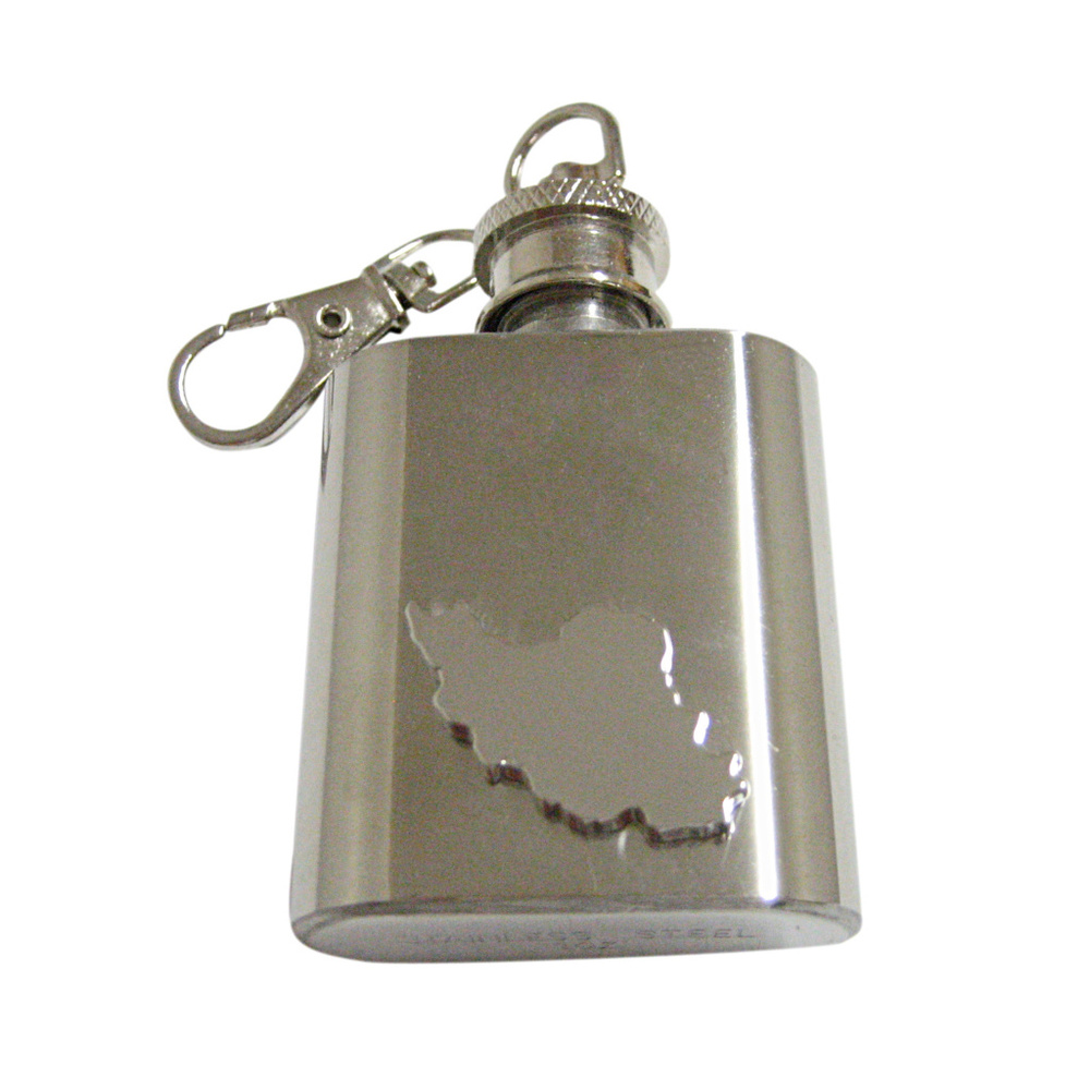 Iran Map Shape 1oz Keychain Flask